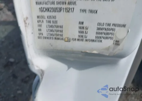 2003 Chevrolet Silverado 2500Hd Lt from USA, damaged, VIN 1GCHK23U53F115217